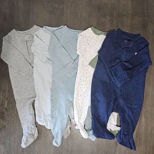 Mixed Lot Of Baby Sleepers - Blue, Green and Grey